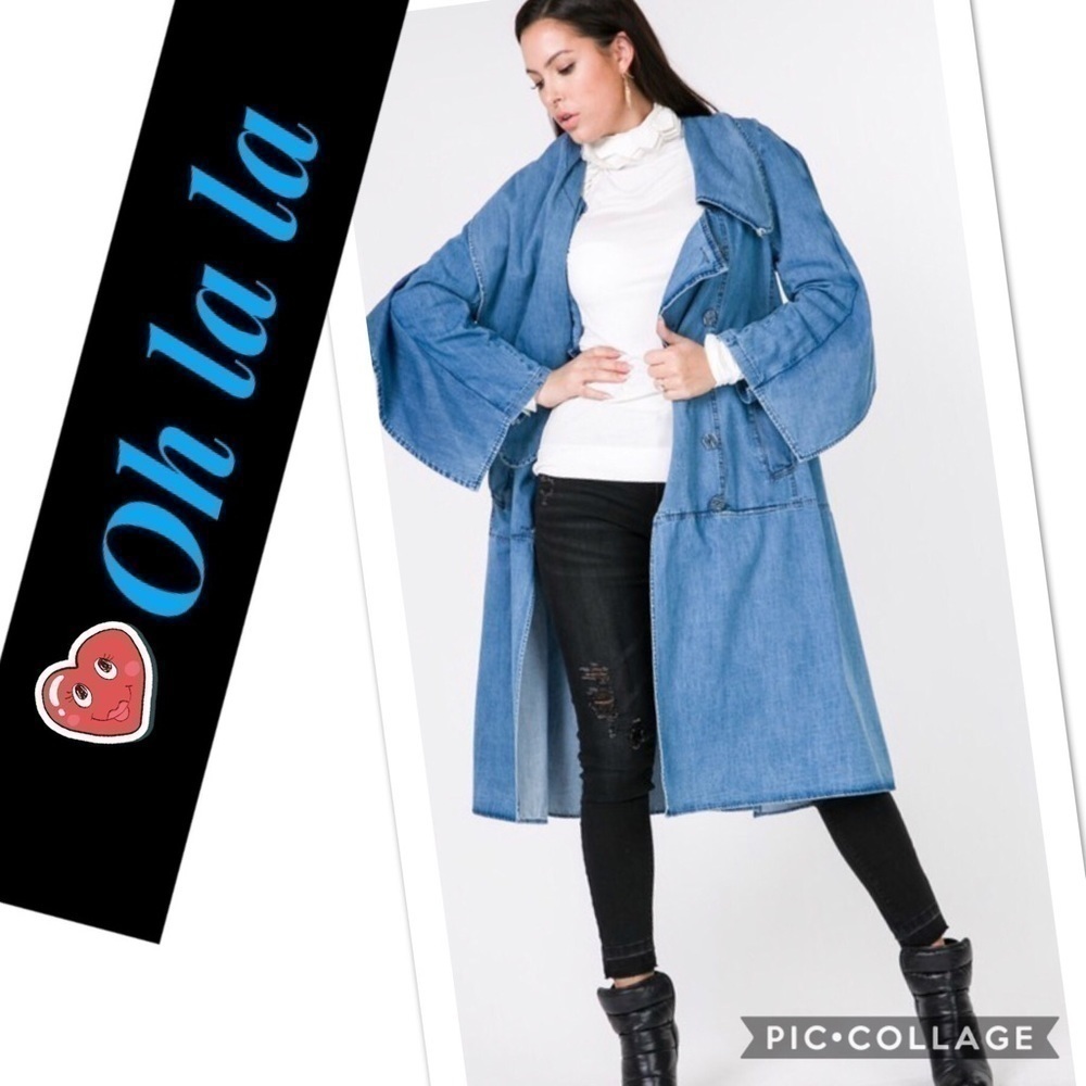 SALE!! HP!!! Denim Midi Coat - Picture 5 of 8